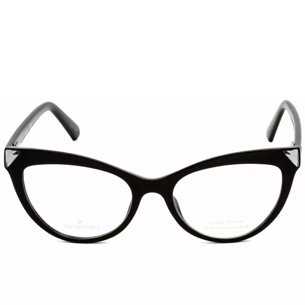 Swarovski Women's Eyeglasses Black Cat Eye Plastic Frame with Swarovski Crystal
